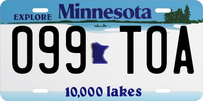 MN license plate 099TOA