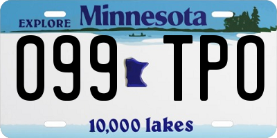 MN license plate 099TPO