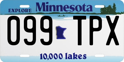 MN license plate 099TPX