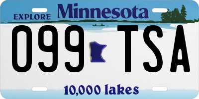 MN license plate 099TSA