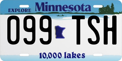 MN license plate 099TSH