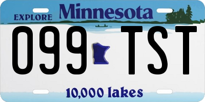MN license plate 099TST