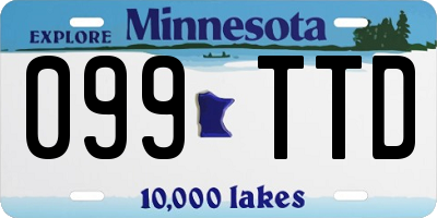 MN license plate 099TTD