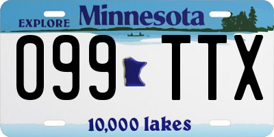 MN license plate 099TTX