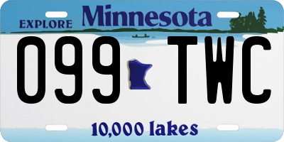 MN license plate 099TWC