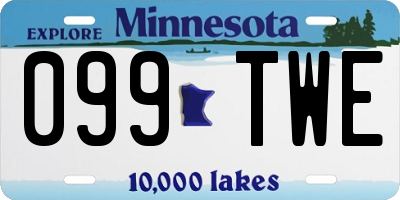 MN license plate 099TWE