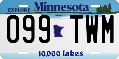 MN license plate 099TWM