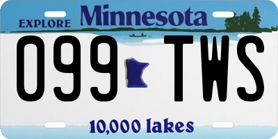 MN license plate 099TWS