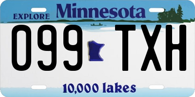 MN license plate 099TXH