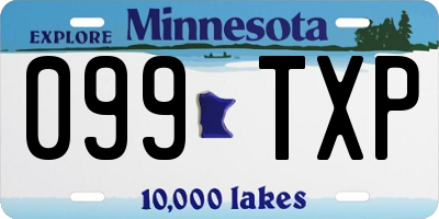 MN license plate 099TXP