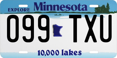 MN license plate 099TXU