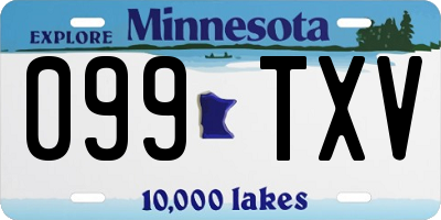 MN license plate 099TXV