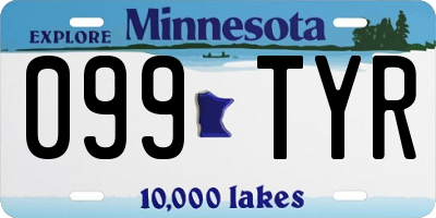 MN license plate 099TYR