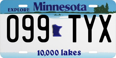 MN license plate 099TYX