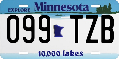 MN license plate 099TZB