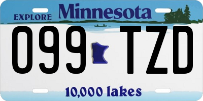 MN license plate 099TZD