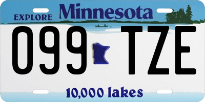 MN license plate 099TZE