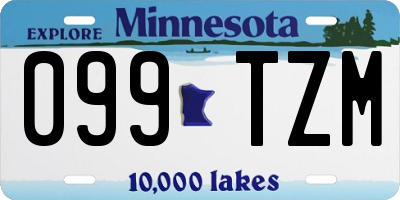 MN license plate 099TZM