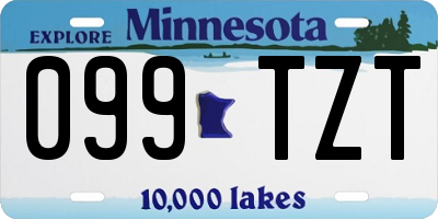 MN license plate 099TZT