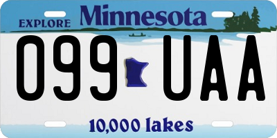 MN license plate 099UAA