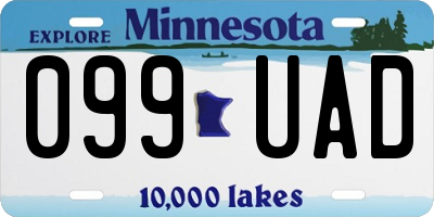 MN license plate 099UAD