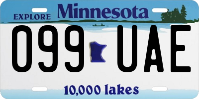MN license plate 099UAE