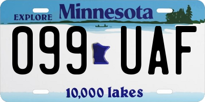 MN license plate 099UAF