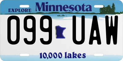 MN license plate 099UAW