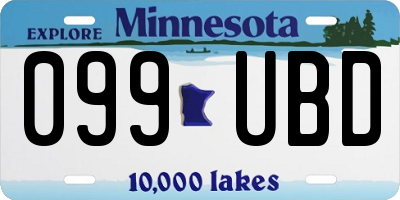 MN license plate 099UBD