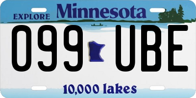 MN license plate 099UBE