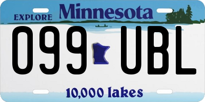 MN license plate 099UBL