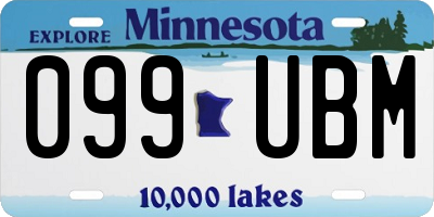 MN license plate 099UBM