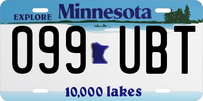 MN license plate 099UBT