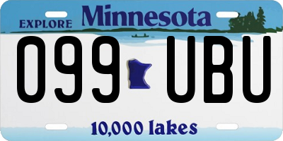 MN license plate 099UBU