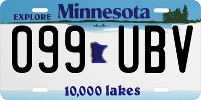 MN license plate 099UBV