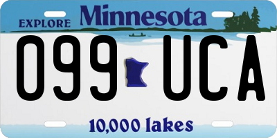 MN license plate 099UCA