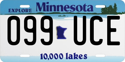 MN license plate 099UCE