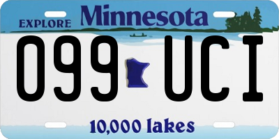 MN license plate 099UCI