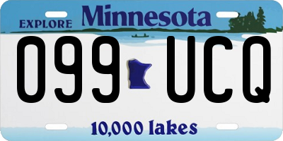 MN license plate 099UCQ
