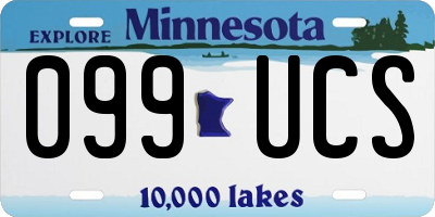 MN license plate 099UCS