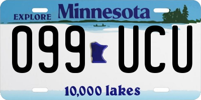 MN license plate 099UCU