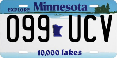 MN license plate 099UCV