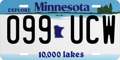 MN license plate 099UCW