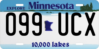 MN license plate 099UCX