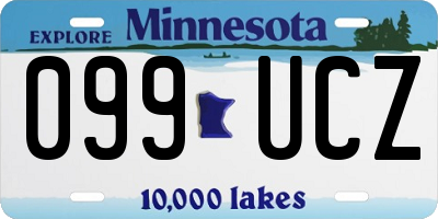 MN license plate 099UCZ
