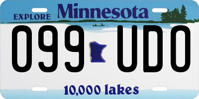 MN license plate 099UDO