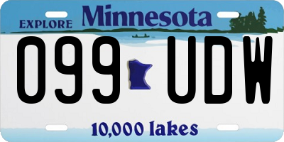 MN license plate 099UDW