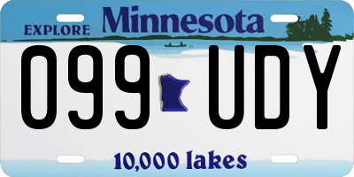 MN license plate 099UDY