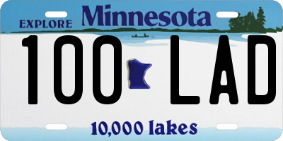 MN license plate 100LAD