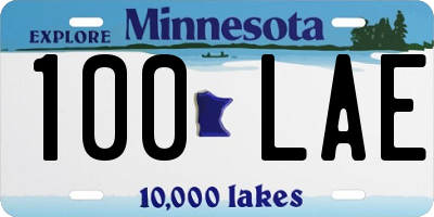 MN license plate 100LAE
